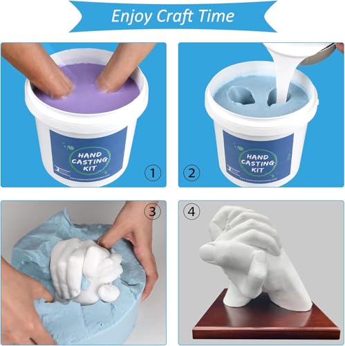 Godora Hand Casting Kit Couples | Keepsake Hand Mold kit Couples for Holiday Activities, with Base & Card Stand Molding Kits for Adults, Wedding, Friends, Plaster Hand Mold Casting Kit - Image 3