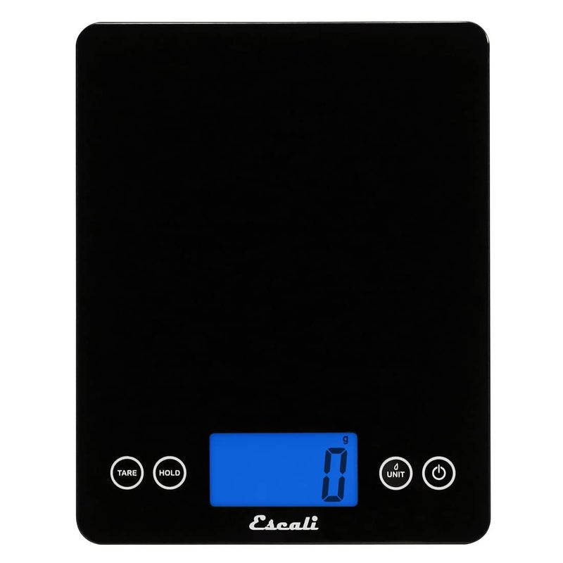 Escali 2210IB ArtiXL Extra-Large Glass Digital LCD Display Kitchen Scale, Measures Liquid and Dry Ingredients, Tare Function, 22lb Capacity, Black - Image 1
