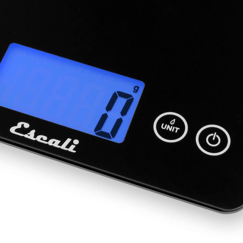 Escali 2210IB ArtiXL Extra-Large Glass Digital LCD Display Kitchen Scale, Measures Liquid and Dry Ingredients, Tare Function, 22lb Capacity, Black - Image 4