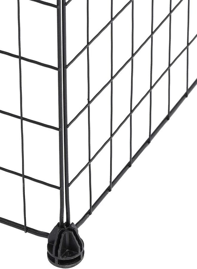 طقم سياج ألعاب الحيوانات الأليفة DIY للأرانب والكلاب الصغيرة مع باب سياج معدني قابل للفك للحديقة داخلي وخارجي رف تخزين معدني (29 لوحة شبكة) - Image 4