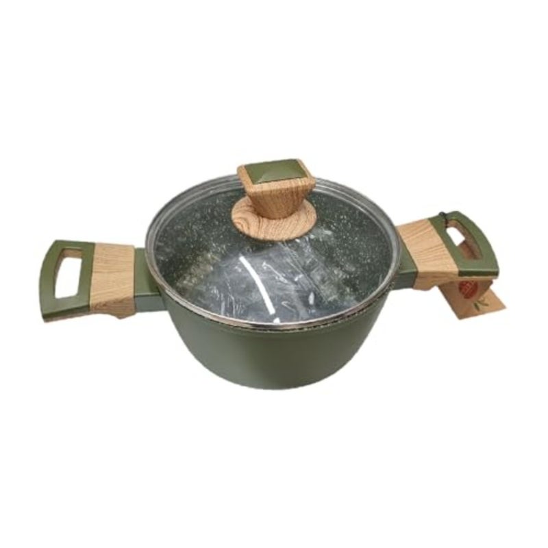 Premium 18cm Ceramic Granite Non-Stick Casserole with Lid Durable Scratch-Resistant Pot, Perfect for Family Cooking and Kitchen Use - Image 4