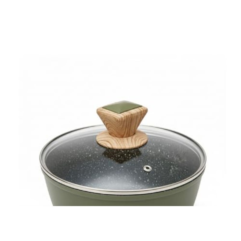 Premium 18cm Ceramic Granite Non-Stick Casserole with Lid Durable Scratch-Resistant Pot, Perfect for Family Cooking and Kitchen Use - Image 2