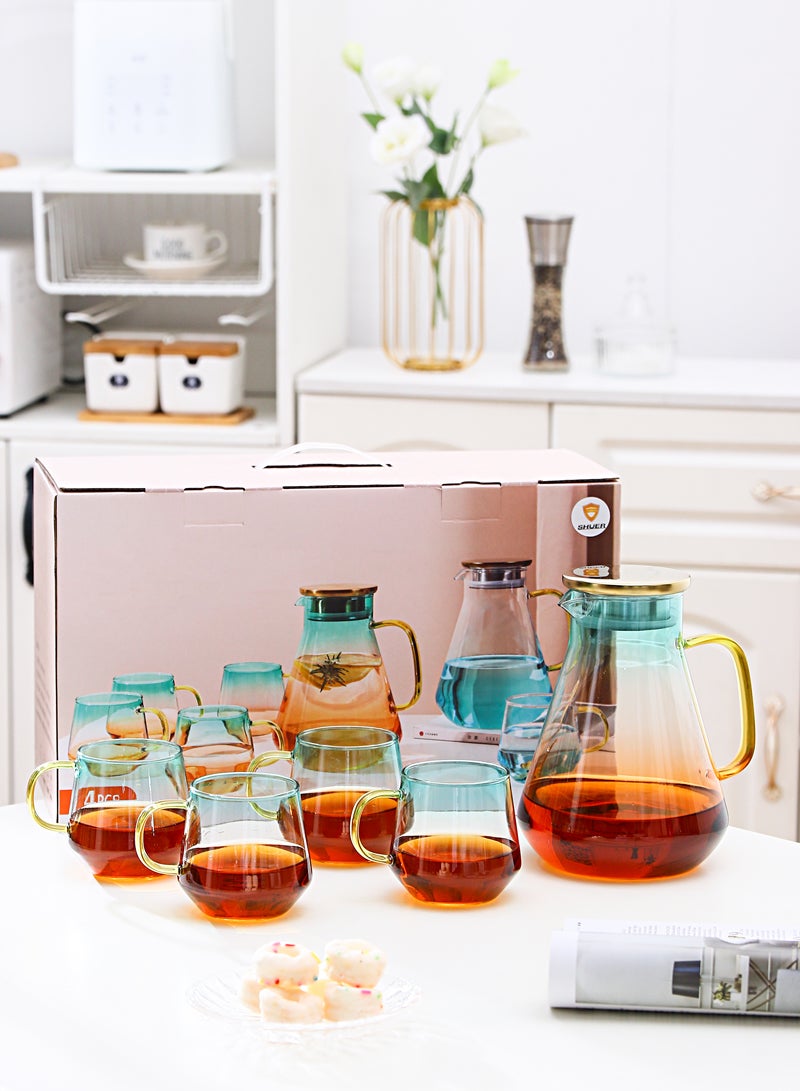 Shuer Light Luxury Glass Big Belly Kettle And Cup Set Household Nordic One Pot And Four Cups  - Image 3