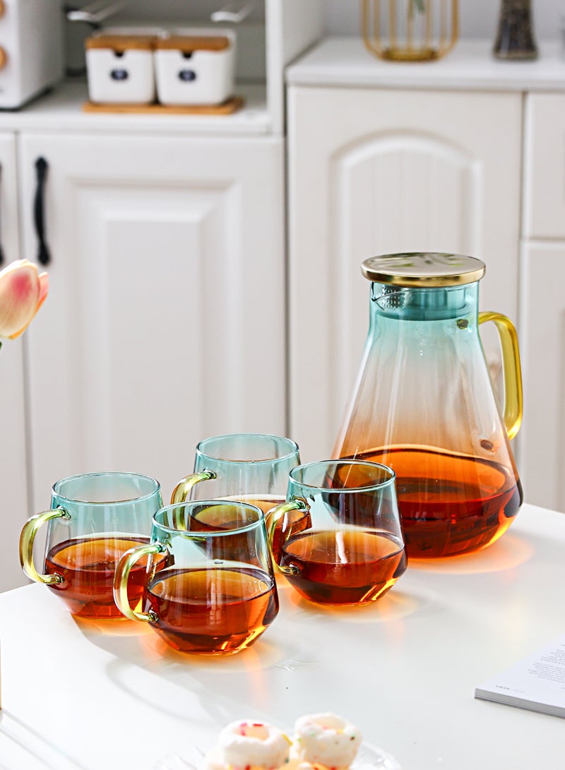 Shuer Light Luxury Glass Big Belly Kettle And Cup Set Household Nordic One Pot And Four Cups  - Image 2