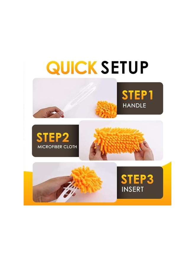 promass Dusters for Swiffer - Reusable Duster Refill Compatible with Swiffer Hand Duster, 360 Heavy Duty Dusters Refills 8 Pack, Duster for Cleaning High Ceiling, Blinds(Handle is Included） - Image 4