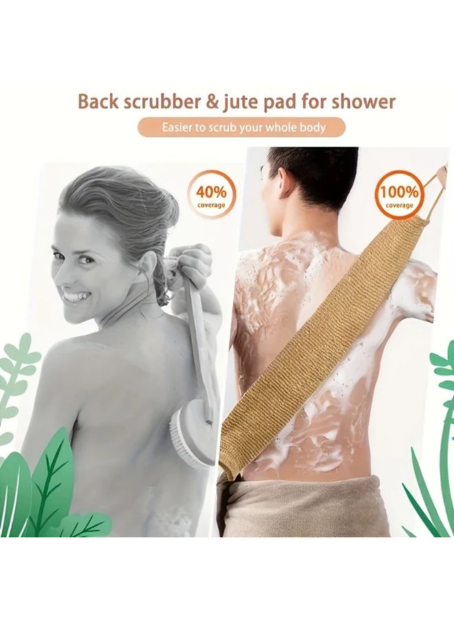 2pcs Natural Velvet Exfoliating Back Scrubber And Bath Gloves As Shown Color - Image 3
