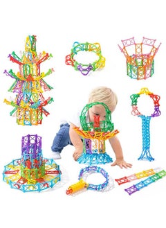 RAINBOW TOYFROG Snapntwist Building Blocks 270 Piece Set Of Flexible Interlocking Math Manipulatives Open Ended Stem Toys For 5 To 12 Year Old Boys & Girls Indoor Recess Games For Classroom  - Image 2