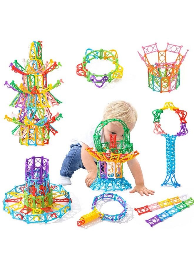 RAINBOW TOYFROG - Snapntwist Building Blocks 270 Piece Set Of Flexible Interlocking Math Manipulatives Open Ended Stem Toys For 5 To 12 Year Old Boys & Girls Indoor Recess Games For Classroom - Image 1