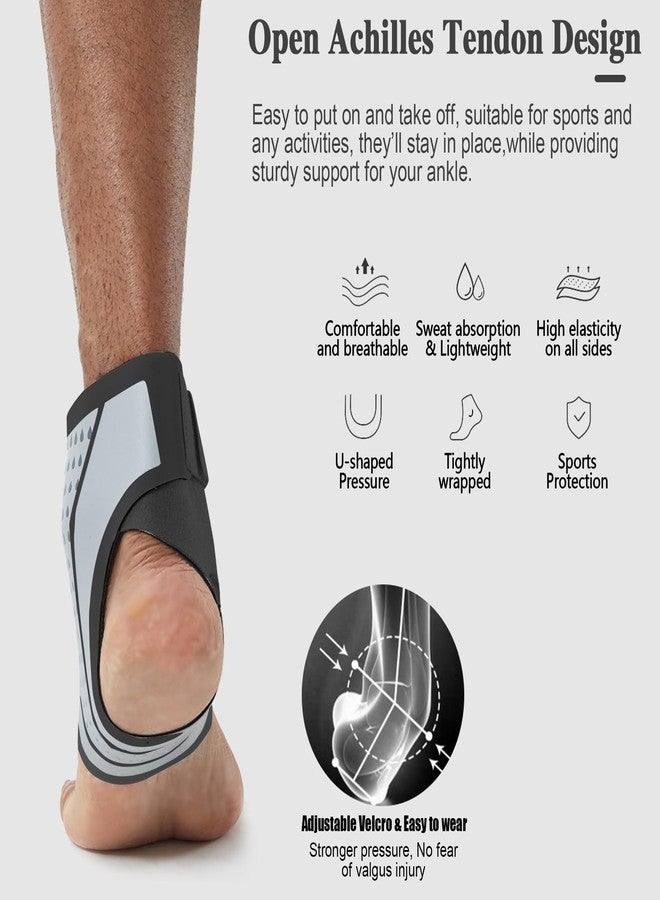 BingboPro Ankle Brace for Men and Women(1 Pair),Adjustable Ankle Support Compression Sleeve, Breathable Foot Brace Sleeve for Sprain, Arthritis, Plantar Fasciitis, Achilles tendon,Pain Relief, Running - Image 4
