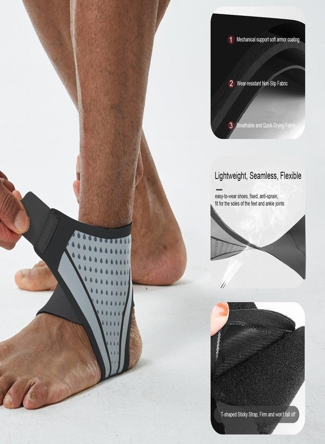 BingboPro Ankle Brace for Men and Women(1 Pair),Adjustable Ankle Support Compression Sleeve, Breathable Foot Brace Sleeve for Sprain, Arthritis, Plantar Fasciitis, Achilles tendon,Pain Relief, Running - Image 5