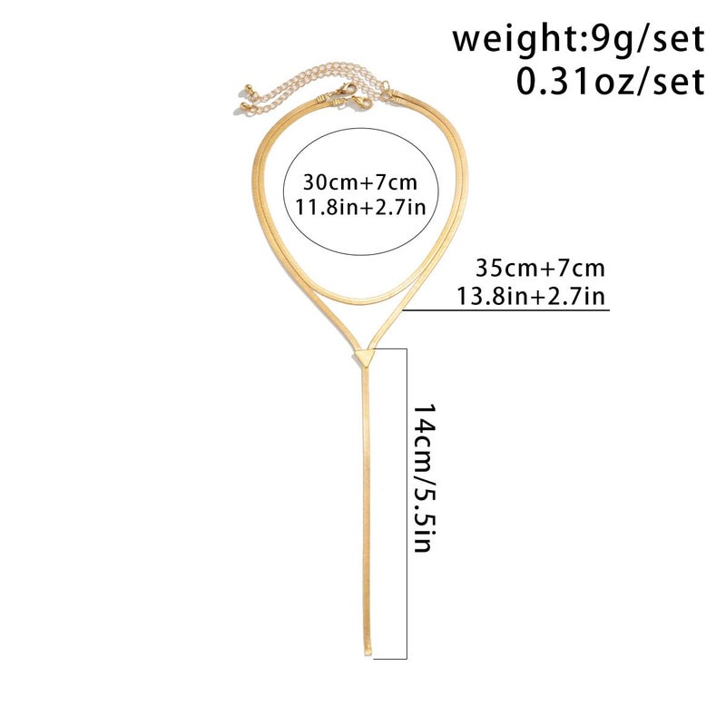 GIGB PBDK Chunky Gold Choker Necklace for Women,Trendy Silver Statement Necklace Long Snake Chain Drop Necklace,Charm Prom Body Jewelry Accessories Gifts (Gold4) - Image 2