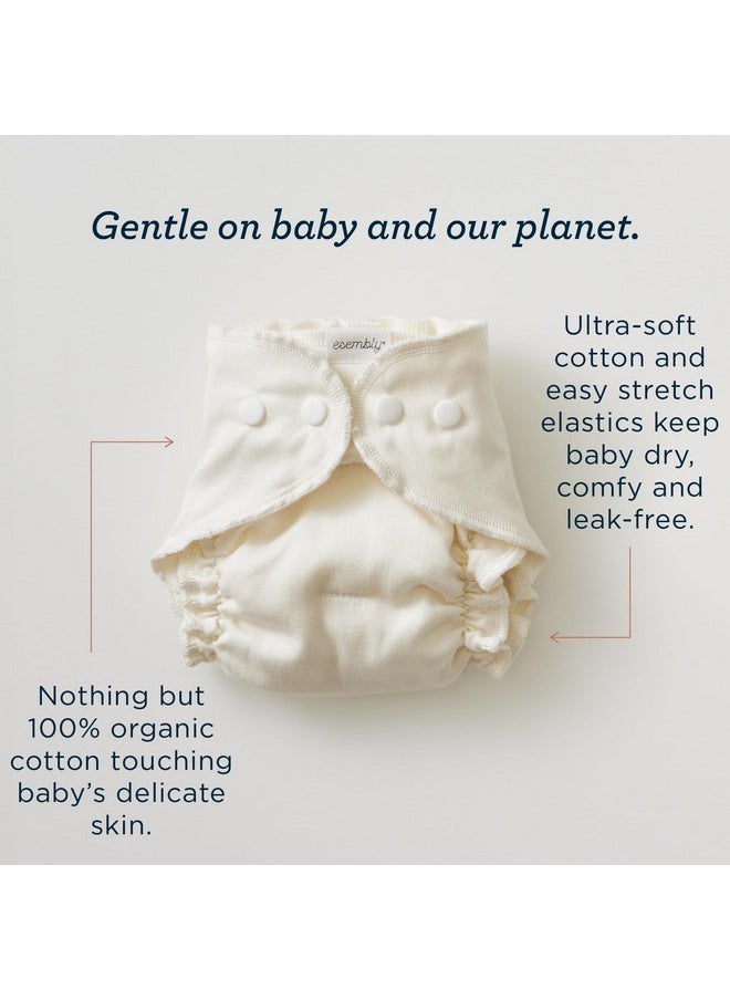 Esembly Esembly Cloth Diaper Inner, Trim-Fitting, Certified Organic Cotton, Reusable and Absorbent Leak-Proof Inserts with Snap Closure for Eco-Friendly Diapering, 3-Pack, Size 2 (18-35lbs)  - Image 5