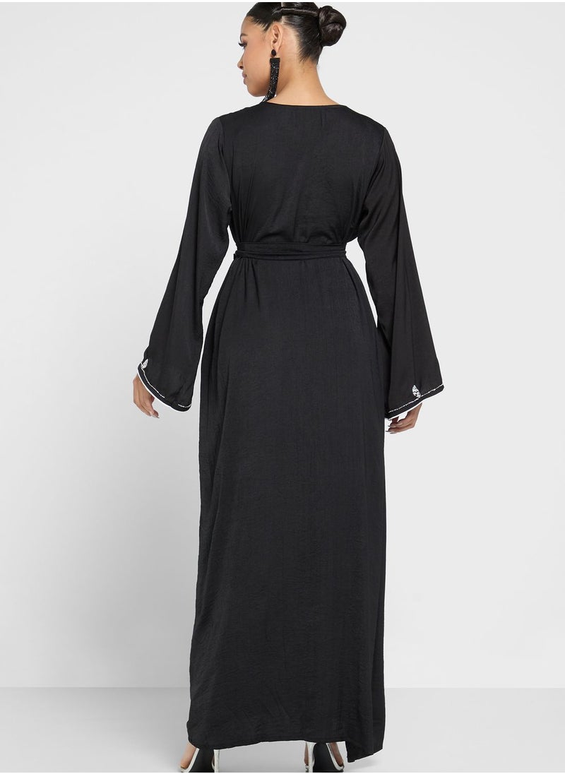 hayas closet Embellished Belted Jalabiya  - Image 2