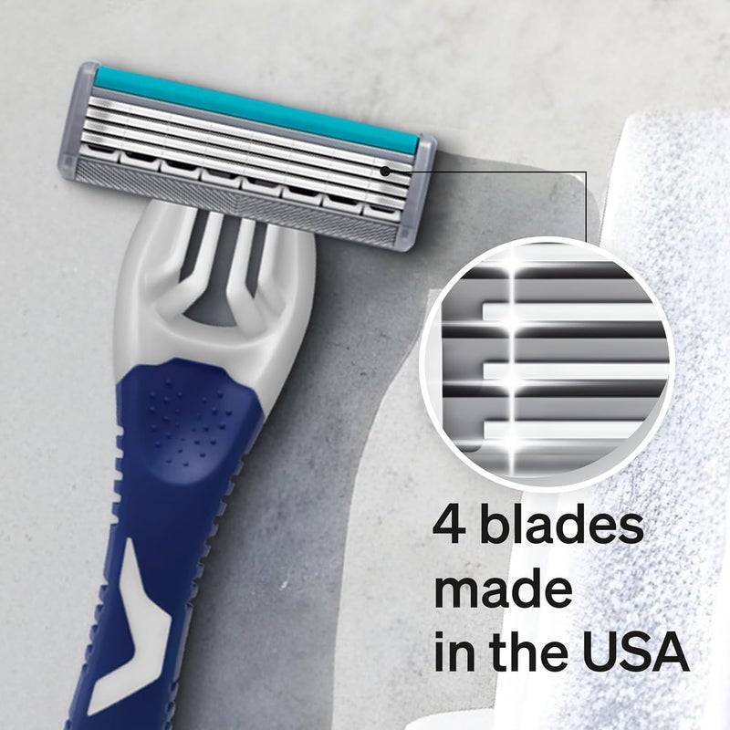 schick شيفك كواترو تيتانيوم 4 شفرات ماكينة حلاقة قابلة للتخلص للرجال - حلاقة ناعمة مع واقي للبشرة ومقبض مريح - Image 2