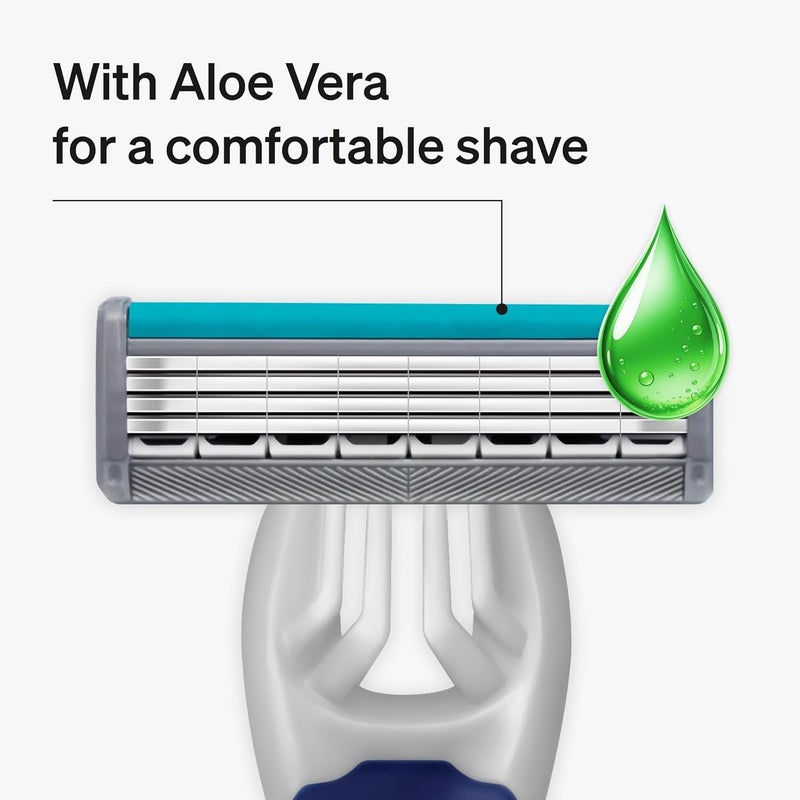 schick شيفك كواترو تيتانيوم 4 شفرات ماكينة حلاقة قابلة للتخلص للرجال - حلاقة ناعمة مع واقي للبشرة ومقبض مريح - Image 5