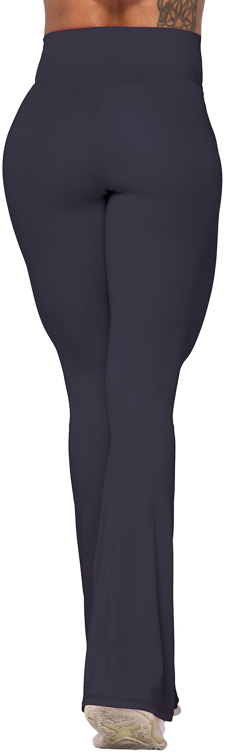 Sunzel Flare Leggings, Crossover Yoga Pants with Tummy Control, High-Waisted and Wide Leg, 30" Inseam, Graphite Medium - Image 3