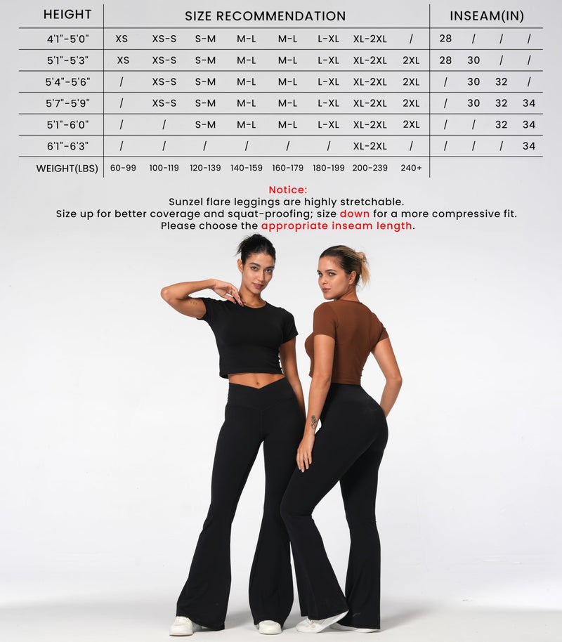 Sunzel Flare Leggings, Crossover Yoga Pants with Tummy Control, High-Waisted and Wide Leg, 30" Inseam, Graphite Medium - Image 2