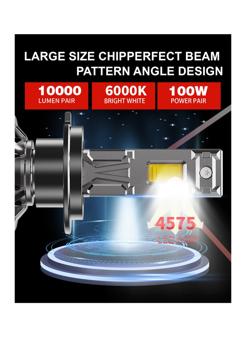 Toby's - Tobys P100 H4 2 Pieces 200W Original Tested LED Headlight Bulb Assembly 20000 Lumens 100W/Piece Xtreme Bright With Color Temperature 6500K - Image 1