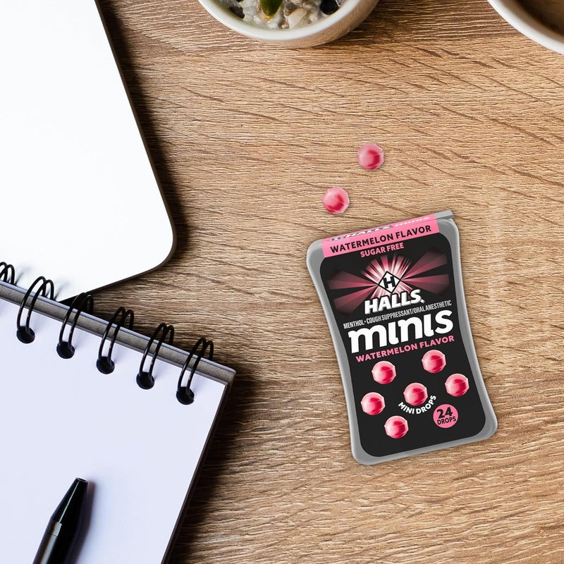 Halls حلوى هولز ميني بنكهة البطيخ خالية من السكر 48 حبة - Image 5