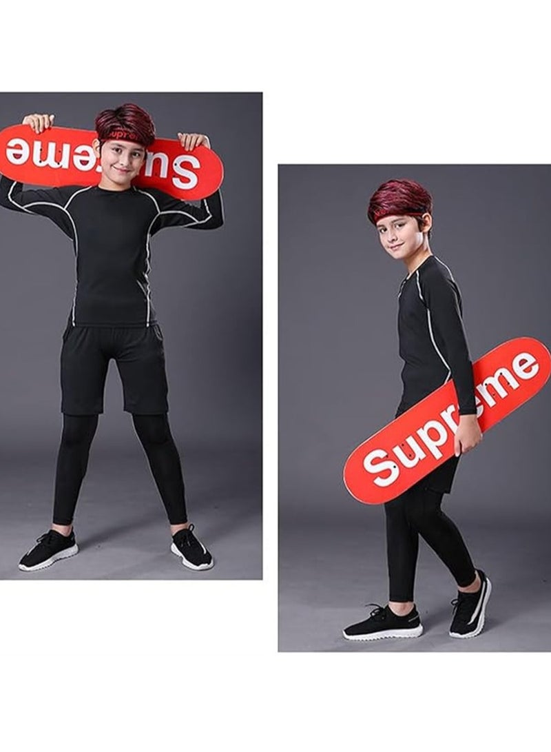 SUPREME Kids Base Layer Set Boys Football Skin Children Thermal Compression Underwear Gym Sport Athletic Baselayers Sets - Image 3
