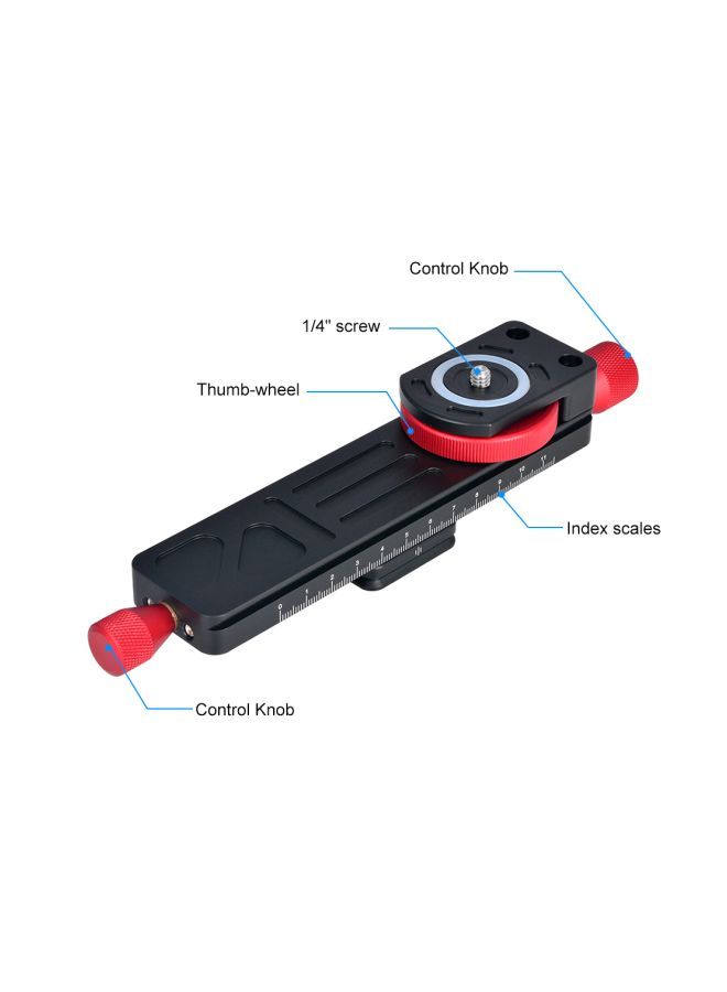 NIBEMINENT 2-Way Focusing Slider Tripod Head Black/Red  - Image 5