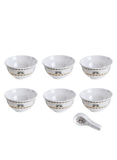 Trust 12-Piece Melamine Soup Set; 5 Inch White/Black; Serve 6 People 