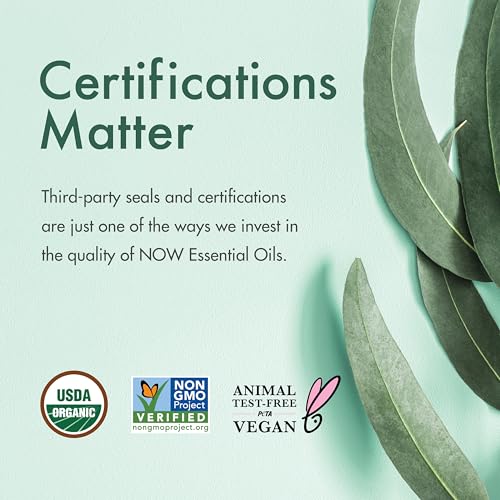 Now Foods NOW Essential Oils, Organic Eucalyptus Globulus Oil, Clarifying Aromatherapy Scent, Steam Distilled, 100% Pure, Vegan, Child Resistant Cap, 1-Ounce - Image 5