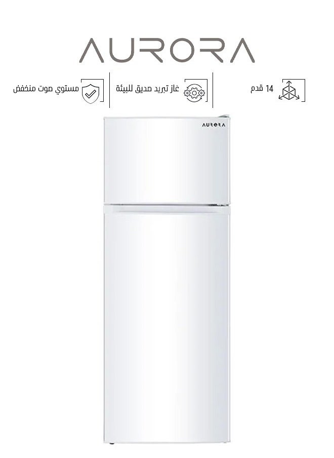 اورورا ثلاجة بابين تأتي بسعة : 396 لتر14 قدم - غاز تبريد صديق للبيئة R600a استهلاك موفر جيد بالطاقة اقدام متحركة لسهولة الحركة ابيض AR-580RNK  - Image 1