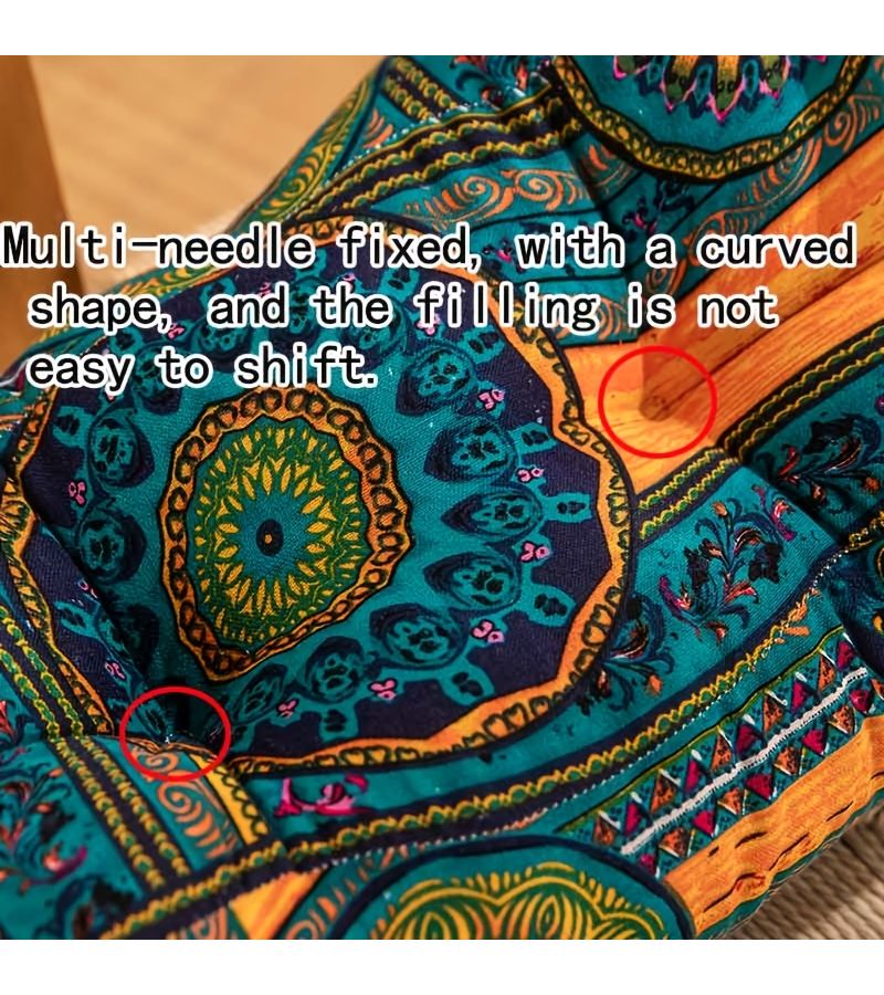 17.7x9.8x5.6in Bohemian Floral Lumbar Pillow Machine Washable Breathable Waist Support for Office Car Home - Image 5
