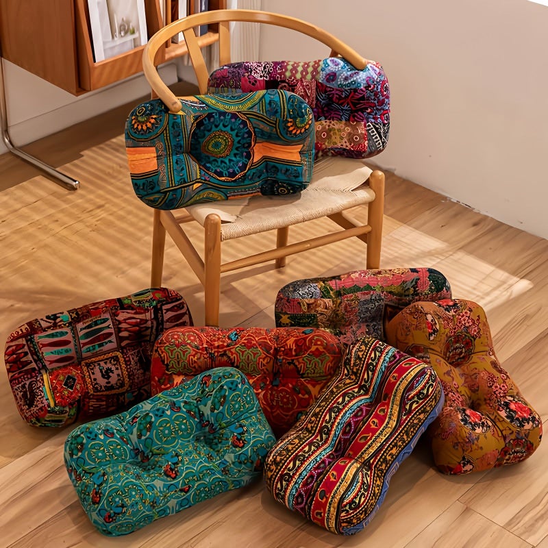 17.7x9.8x5.6in Bohemian Floral Lumbar Pillow Machine Washable Breathable Waist Support for Office Car Home - Image 1