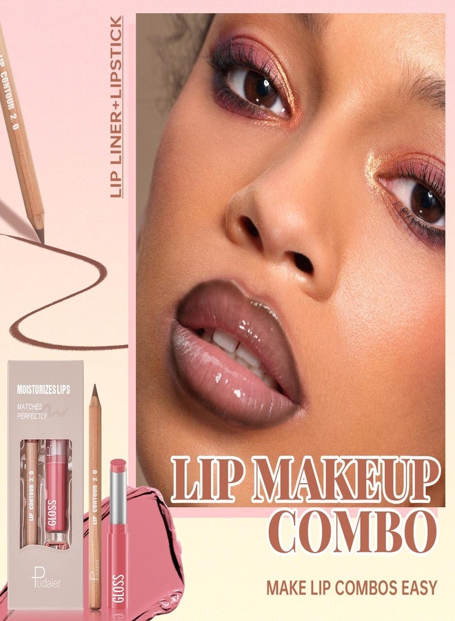 HOSAILY Moisturizing Jelly Lipstick with Brown Liner Set, Hydration Plumping Solid Lip Gloss, Smooth Lightweight Glow Tinted Lip Balm for Women, Long Wear High Shine Gradient Glossy Lip Combo Makeup#7 - Image 2