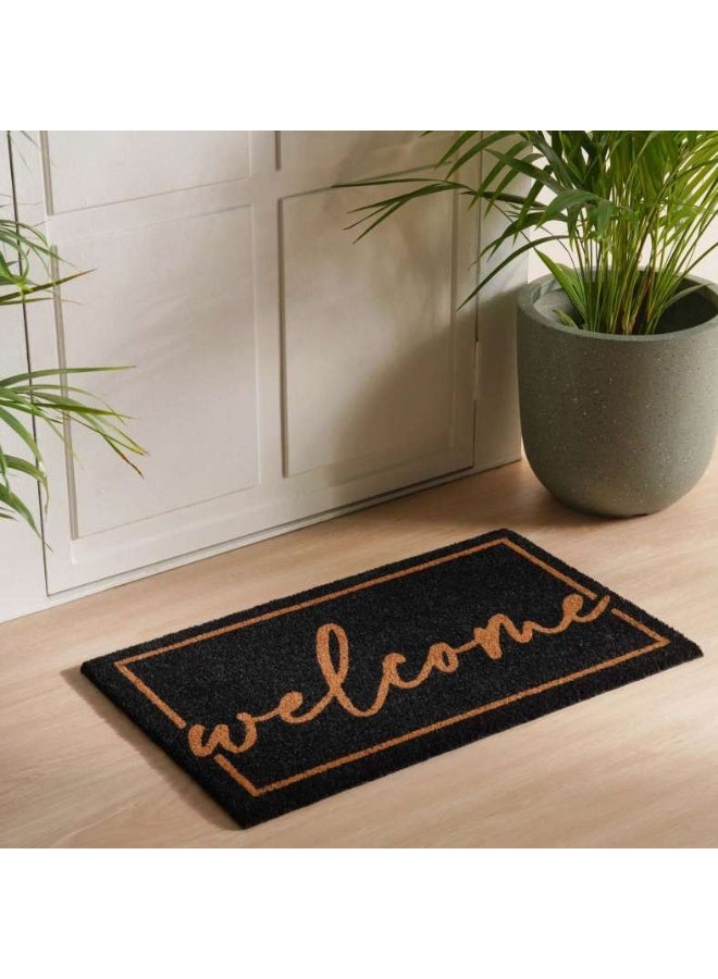 Pan Home Welcome Coir Door Mat - Black - Image 1