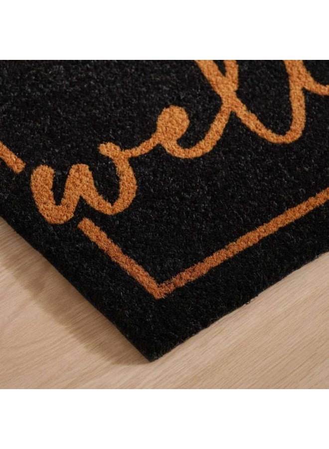 Pan Home Welcome Coir Door Mat - Black - Image 2