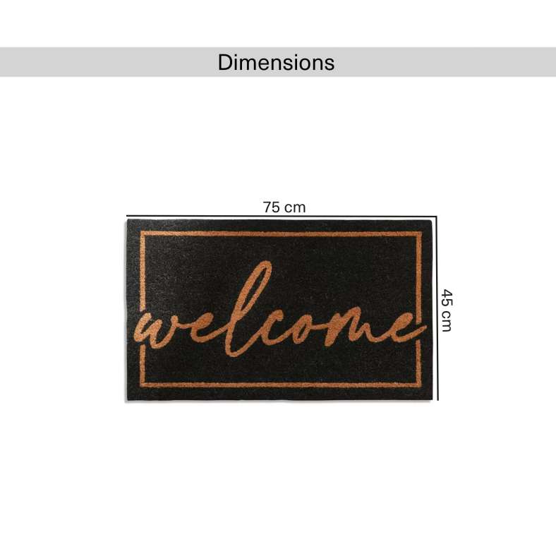 Pan Home Welcome Home Coir Door Mat 45x75cm - Black - 253TAC9900060 - Image 5