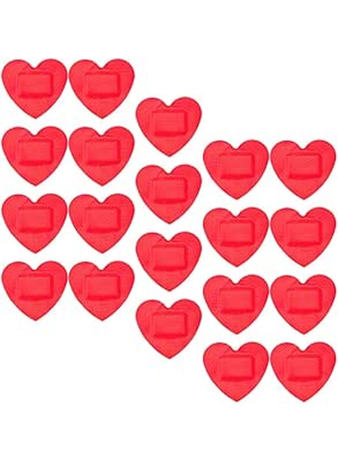 20 Pcs Heart Shaped Adhesive Bandages Breathable Self Adhesive Wound Protection Patches - Image 1