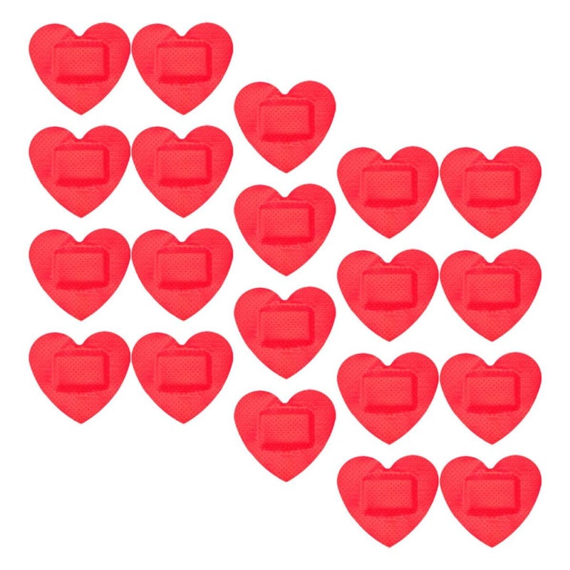 20 Pcs Heart Shaped Adhesive Bandages Breathable Self Adhesive Wound Protection Patches - Image 2