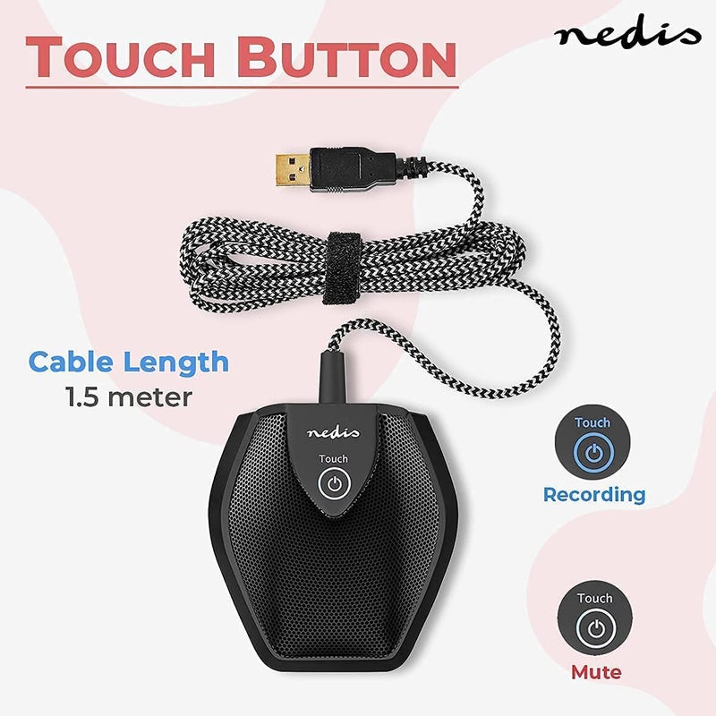 NEDIS ® USB Conference Room Microphone - Plug-and-Play Omnidirectional Microphone for Meetings, Chats, Video Conferencing, and Sound Recording (Designed in Netherland) - Image 5