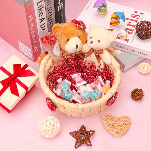 Ottwlli 150 Grams Red Crinkle Cut Paper Shred Filler Package Stuffing Gift Box Filler for Gift Box Basket Bags Filling for Wedding, Party, Christmas, Easter Grass - Image 5