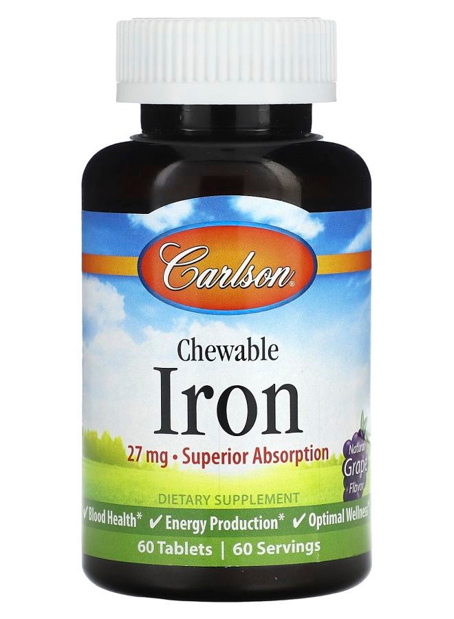 Chewable Iron Natural Grape 27 mg 60 Tablets