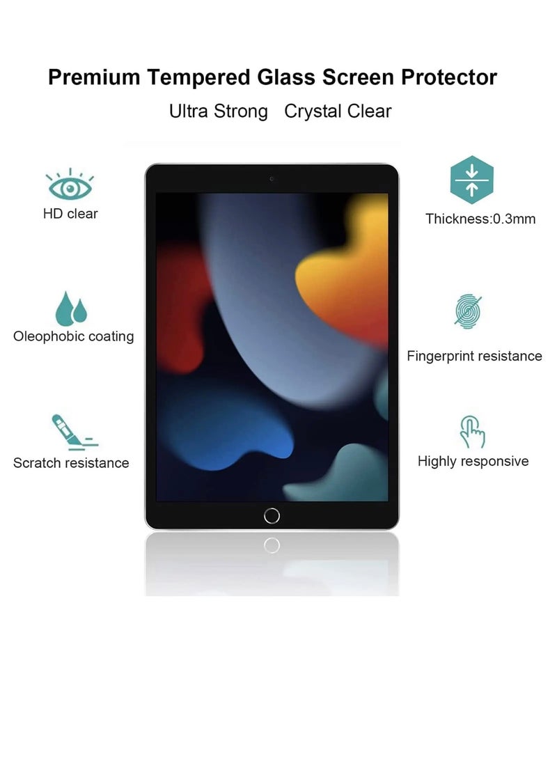 A high-quality tempered glass sticker to protect the screen of the Apple iPad (2019) and iPad 9th generation, size 10.2, transparent  - Image 1