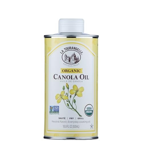 La Tourangelle Organic Canola Oil ExpellerPressed NonGMO Canola Seeds Pesticide and Chemical Free High Heat Neutral Cooking Oil 169 Fl Oz - Image 1