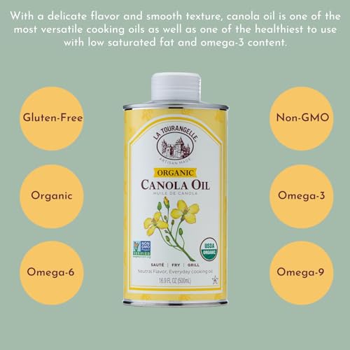 La Tourangelle Organic Canola Oil ExpellerPressed NonGMO Canola Seeds Pesticide and Chemical Free High Heat Neutral Cooking Oil 169 Fl Oz - Image 5