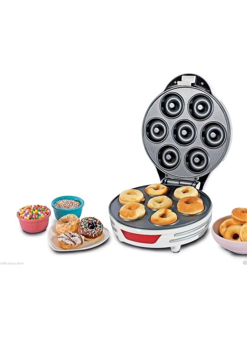 DSB DSP 750W Donut Maker, 7-piece set - Non-stick coating, temperature control, dual indicator lights, cool-touch casing, non-slip feet, white color, KC1173 - Image 1