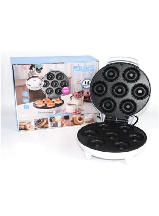 DSB DSP 750W Donut Maker, 7-piece set - Non-stick coating, temperature control, dual indicator lights, cool-touch casing, non-slip feet, white color, KC1173 - Image 3