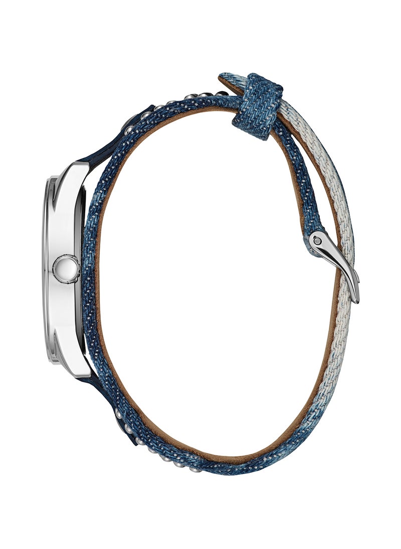 GUESS ساعة يد جلدية دائرية الشكل للنساء W1141L1 - 37 مم  - Image 2