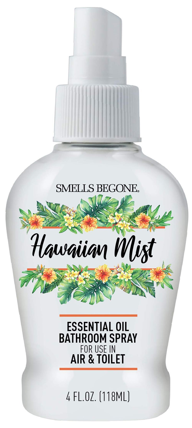 SMELLS BEGONE 4 oz Essential Oil Air Freshener Bathroom Spray - Eliminates Bathroom & Toilet Odors - Made with Essential Oils - Hawaiian Mist Scent - Image 1