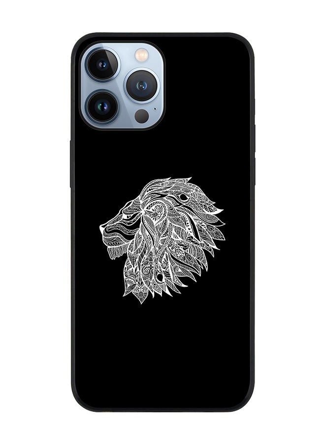 Stylizedd Rugged Black edge case for Apple iPhone 13 Pro Max Slim fit Soft Case Flexible Rubber Edges Anti Drop TPU Gel Thin Cover - Lion Abstract - Image 1