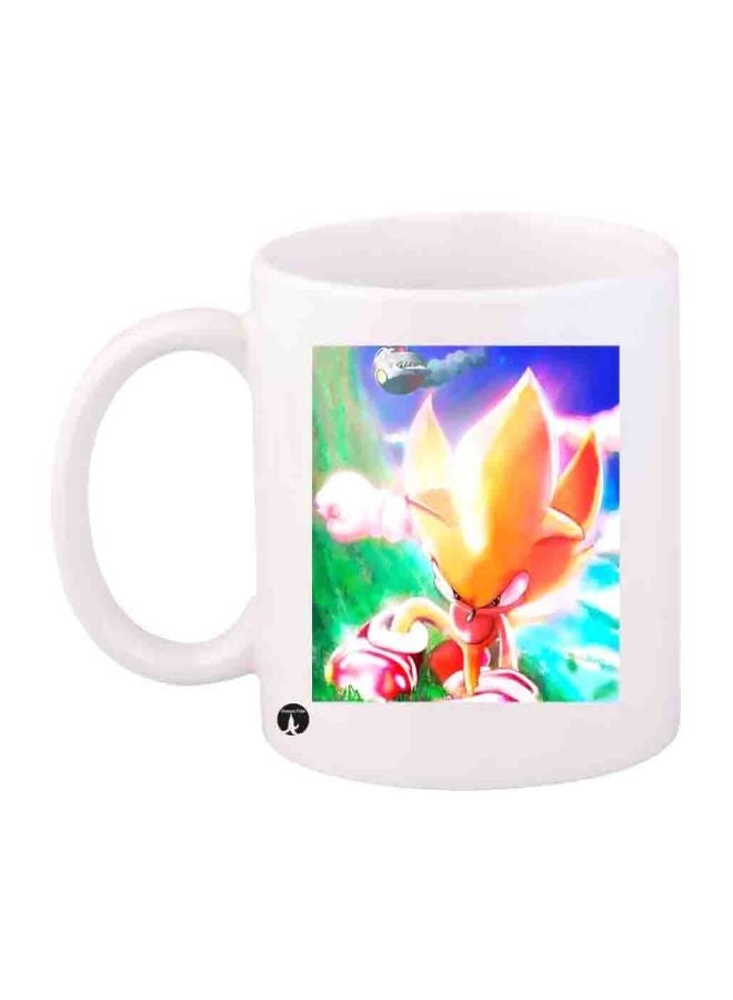 Game Sonic Character Printed Mug White/Green/Blue Standard Size