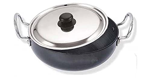 Stephy Hard Anodised Kadhai with Stainless Steel Lid (1.5 LTR.) 23 cm_6no. - Image 1