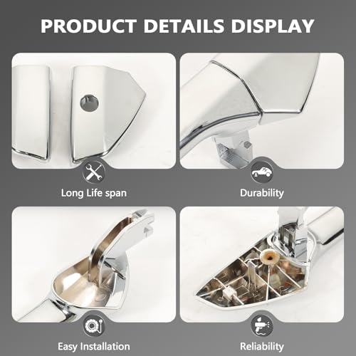 Gaogsiy 2PCS Chrome Front Exterior Door Handle fits Accord 2008-2012 Left Driver and Right Passenger Side Replaces 72181-TA5-A11, 72683-TA5-A11 with Keyhole + Pry Plate+Cover - Image 4